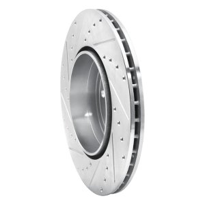 BMW 550I Brake Rotor (1) - Rear Right - R1 Concepts - Drilled & Slotted - Silver - `10-`19
